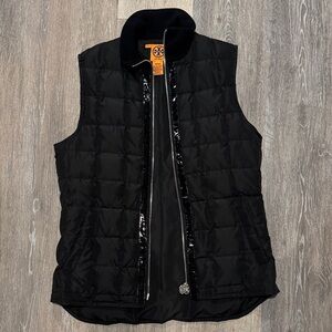 Tory Burch Black Quilted Vest